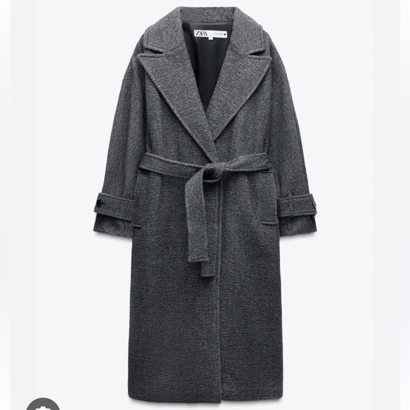 ZARA MANTECO WOOL BLEND BELTED COAT - Picture 4 of 11